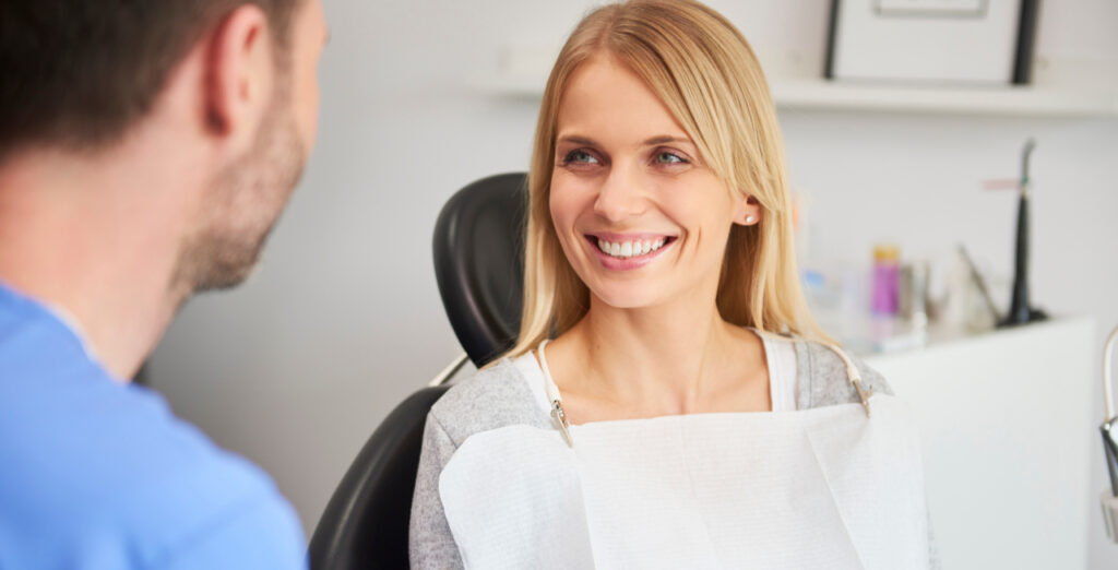 Smiling First Time Female Dental Patient